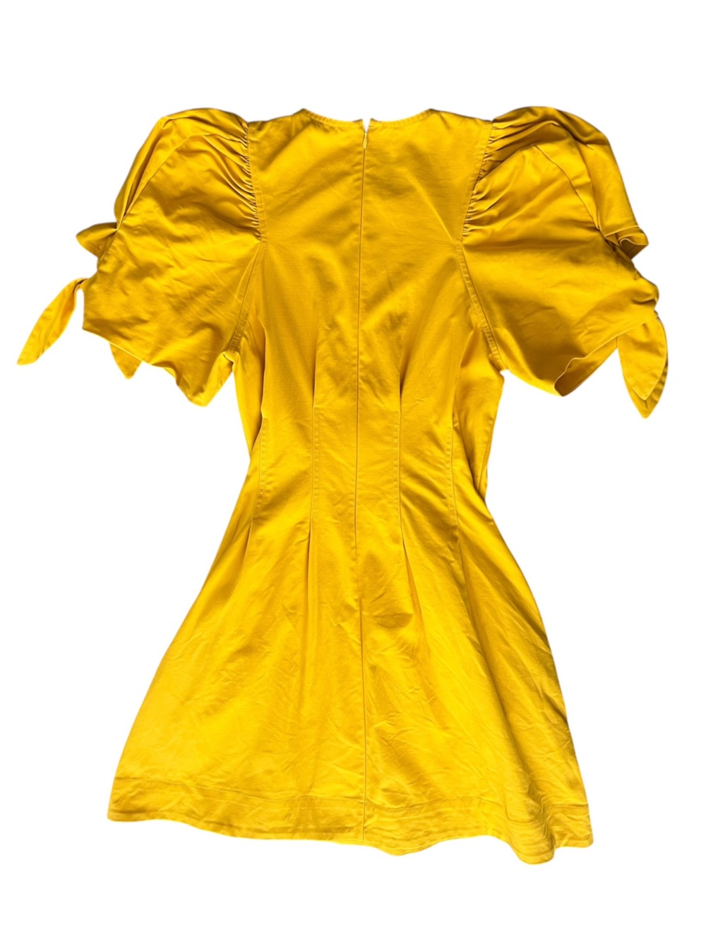 Sea New York Women’s Lennox Puff Sleeve Yellow Fit & Flare Mini Dress Size 4 - Picture 6 of 12